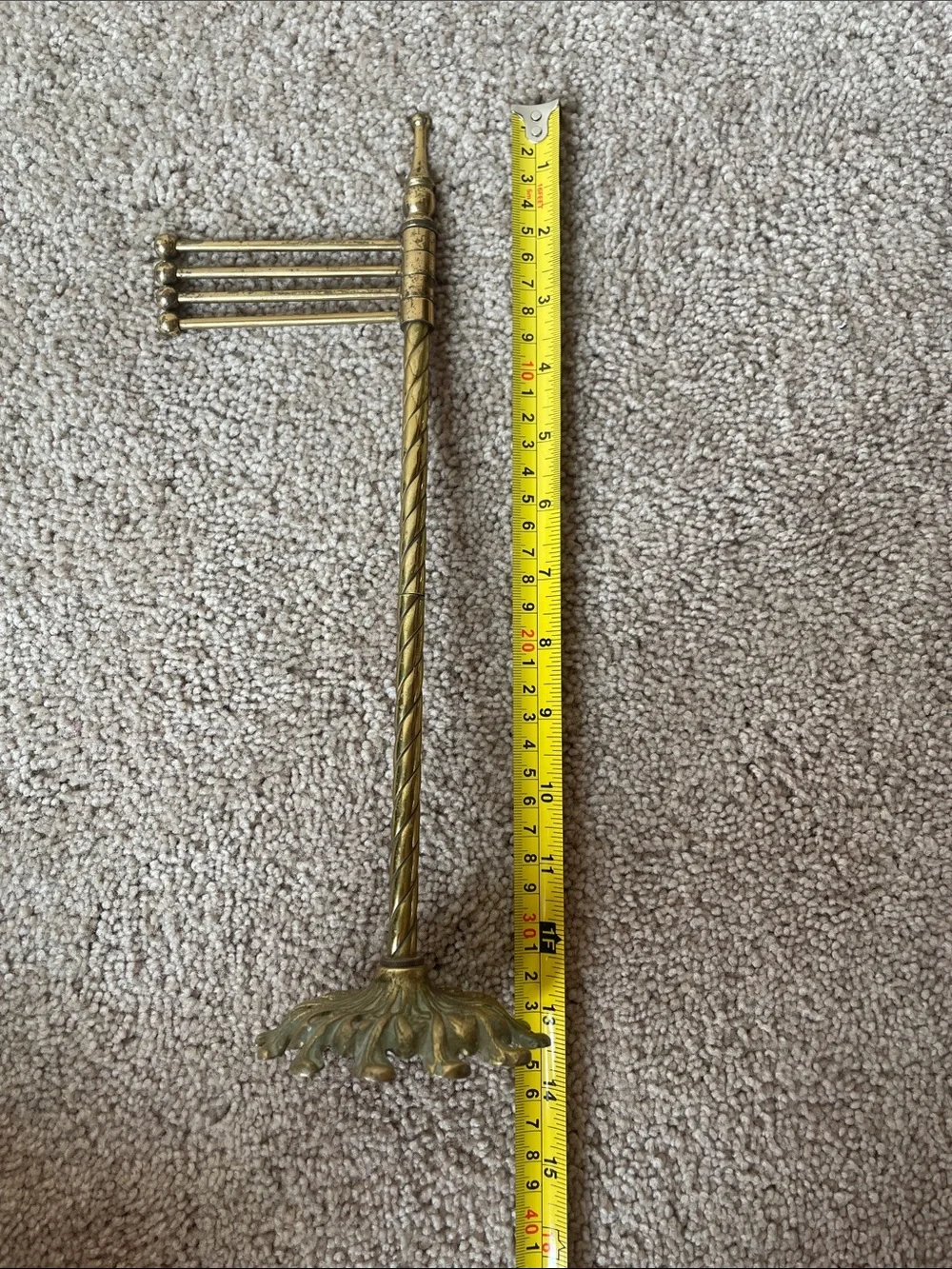Vintage Brass Jewelry Stand with Swivel Arms Gold 13” 1970s Glo-Mar Art Work Inc